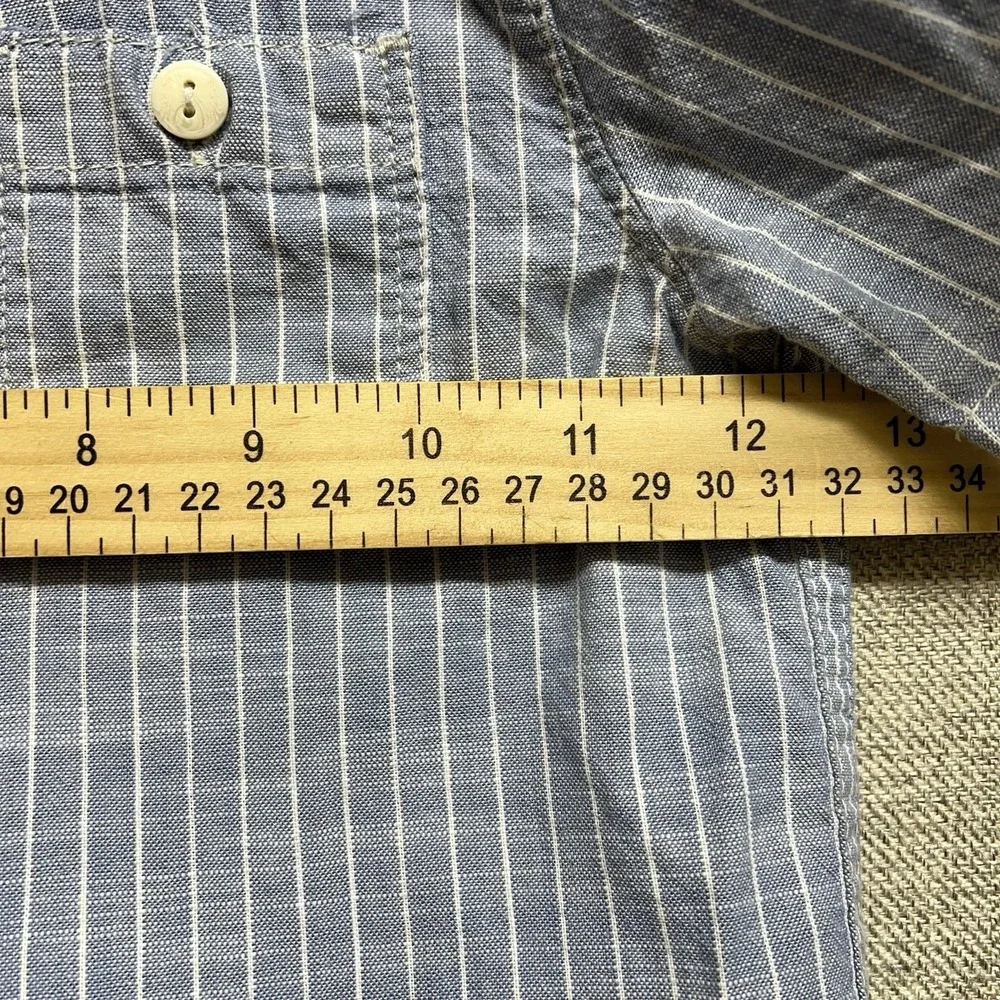 OshKosh B'gosh Button Down Short Sleeve Boys 3T Two Pockets Blue White‎ Stripe